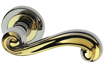 Sirio Classique PFS Pasini Brass Door Handle with Round Rose and Escutcheon