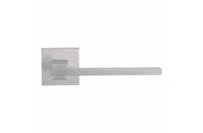 Slim Satin Chrome Door Handle With Rose With Click-Clack Ultra-Rapid Mounting Linea Calì Design