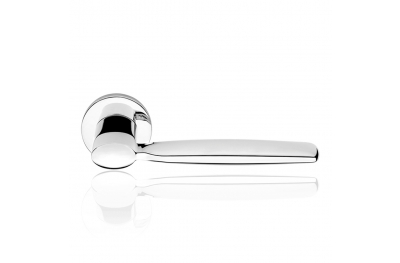 Spring Zincral Polished Chrome Door Handle With Rose of Soft Shape Linea Calì Design
