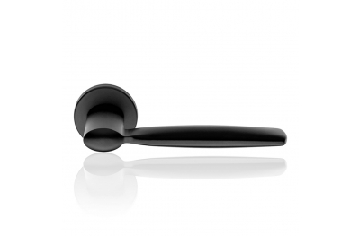 Spring Zincral Matt Black Door Handle With Rose of Soft Shape Linea Calì Design