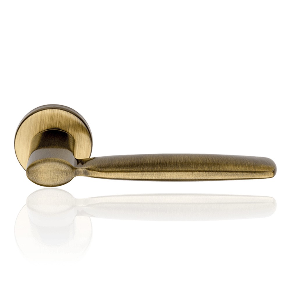 Spring Zincral Bronzed Brass Door Handle With Rose of Soft Shape Linea Calì Design