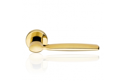 Spring Zincral Polished Brass Door Handle With Rose of Soft Shape Linea Calì Design