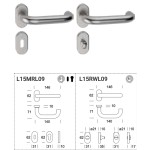 Stockholm Reguitti Inox Door Handle with Oval Rosette