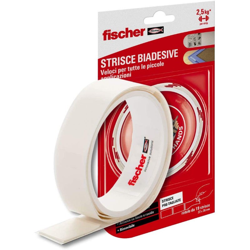 Fischer Double Sided Adhesive Strips Pre cut to Fix Poster Plaque Frames