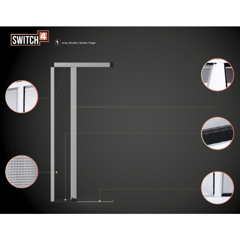 Switch4 PRIMED Lateral Roll-Up Mosquito Screen for Doors