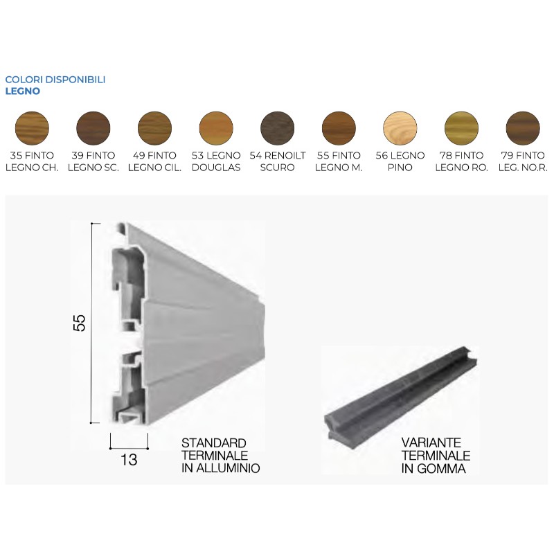 Croci Roller Shutter in Medium Density Aluminum AR-32 Slat 13x55 mm