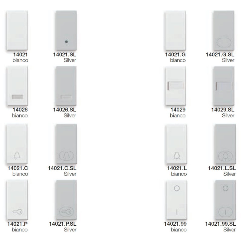 Plana Vimar 1 Module Button Symbols and Colors to Choice