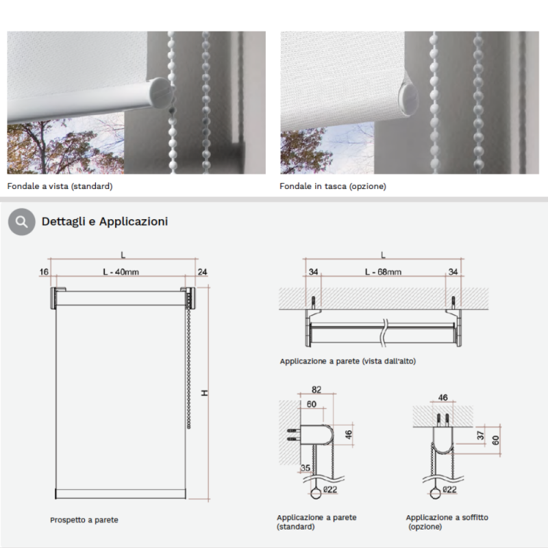 Chain Roller Blind without Box Simple Pronema