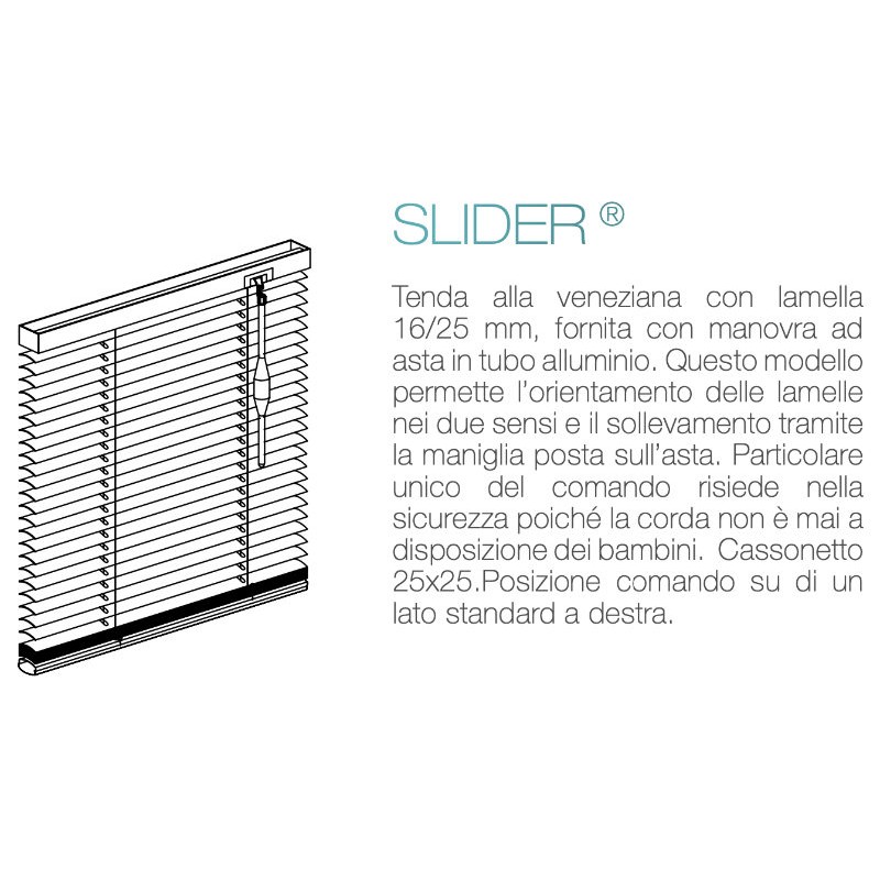 Venetian Blind for Interior 16mm Slider with Safe Control
