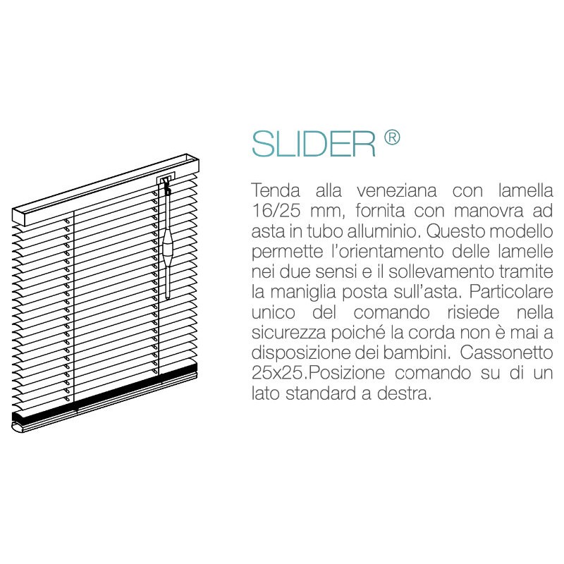 Venetian Blind for Interior 16mm Slider with Safe Control