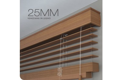 Wooden Venetian Blind 25 mm Made to Measure in Italy Centanni