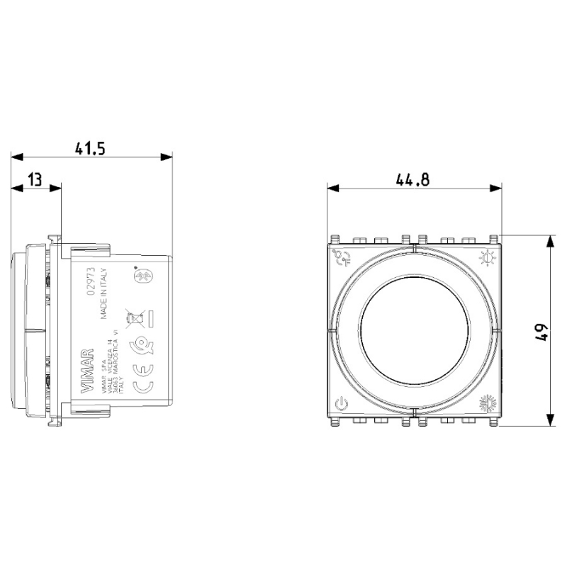 Wheel Thermostat Connected IoT Vimar 2 Modules