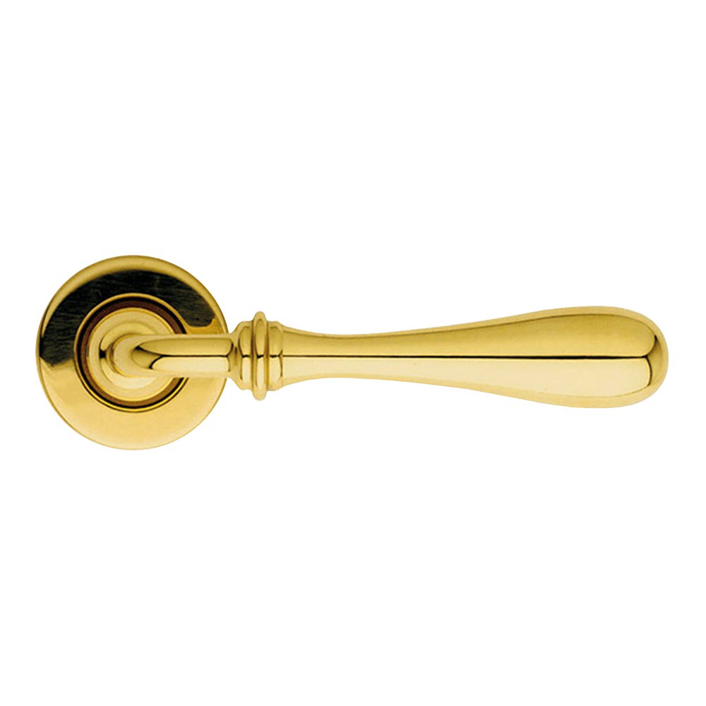 Tosca Polished Brass Door Handle with Rose for Holiday House by Linea Calì