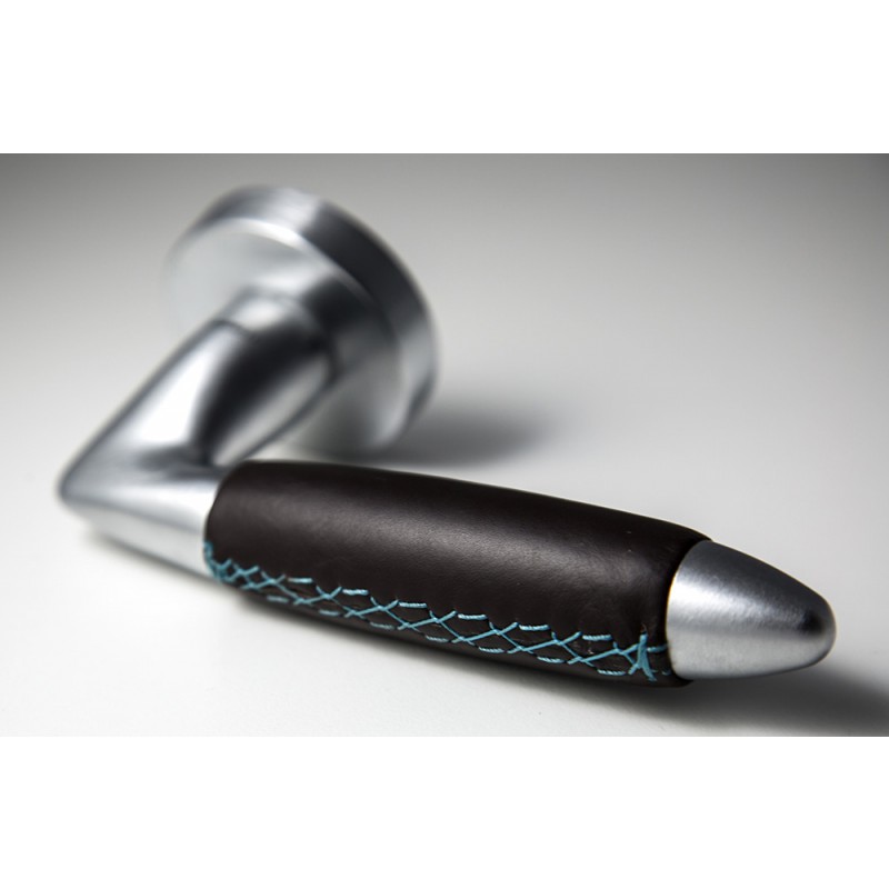 Totem Handcrafted Leather Door Handle by Hand in Italy by Mandelli