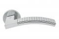 Trama 2 Polished and Satin Chrome Door Handle on Rosette by Colombo