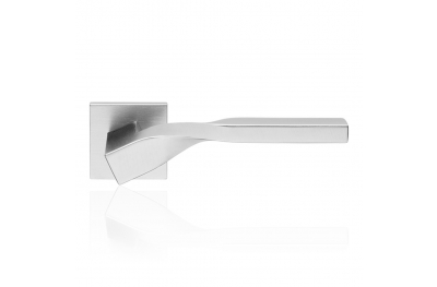 Twist Zincral Satin Chrome Finish Door Handle With Rose With Eclectic Shape Design Linea Calì Design
