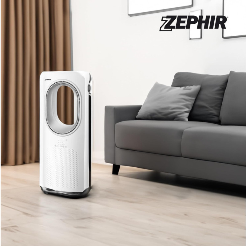 Zephir PH88BL White Bladeless Tower Fan with Remote Control