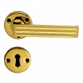 Verona Bal Door Handle with Round Rosette and Exposed Screws