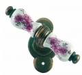 Wien Galbusera Window Handle with Rosette Porcelain and Wrought Iron