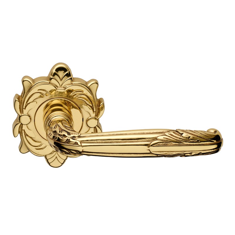 Virgo Series Epoque forme Door Handle on Round Rosette Frosio Bortolo Luxury Style