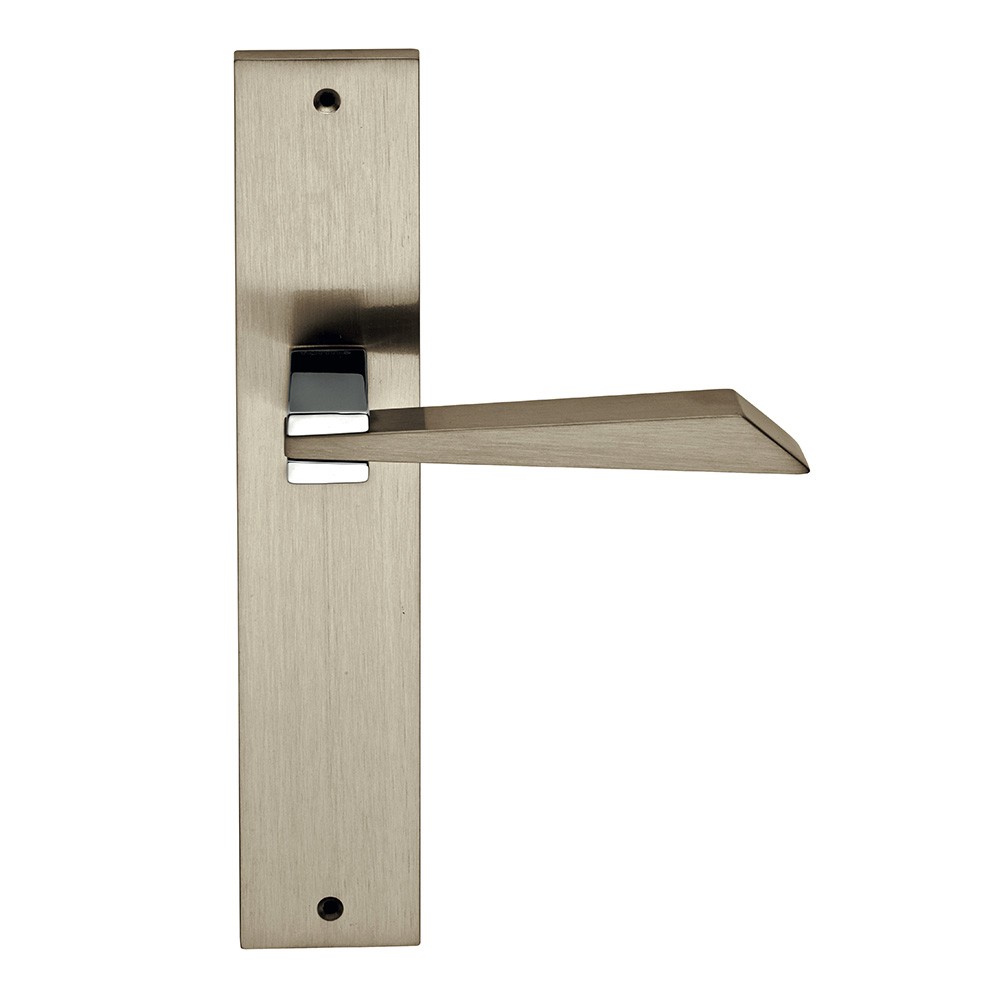 Wanda Series Fashion forme Door Handle on Plate Frosio Bortolo With Bronze Finish
