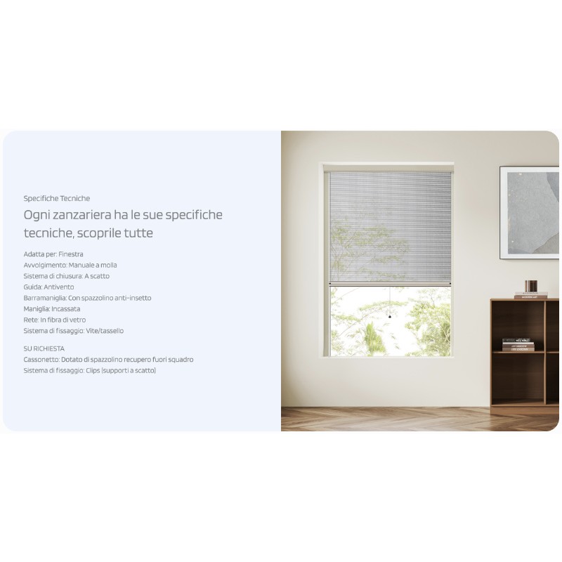 Vertical Slim Mosquito Net for Window Licia Rami Made in Italy