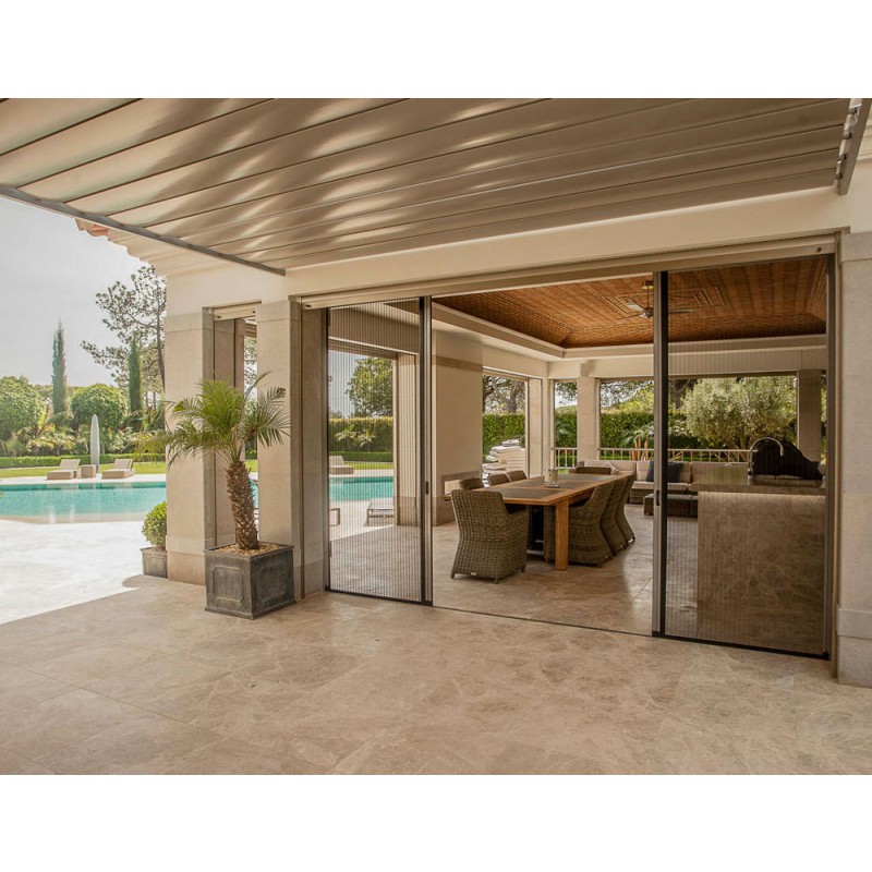 Pleated Mosquito Net 2 Sliding Doors for French Door Easy to Install Plissé Zanzar Sistem