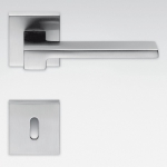 Zelda Polished Chrome Door Handle on Rosette by Designer Jean Marie Massaud for Colombo Design